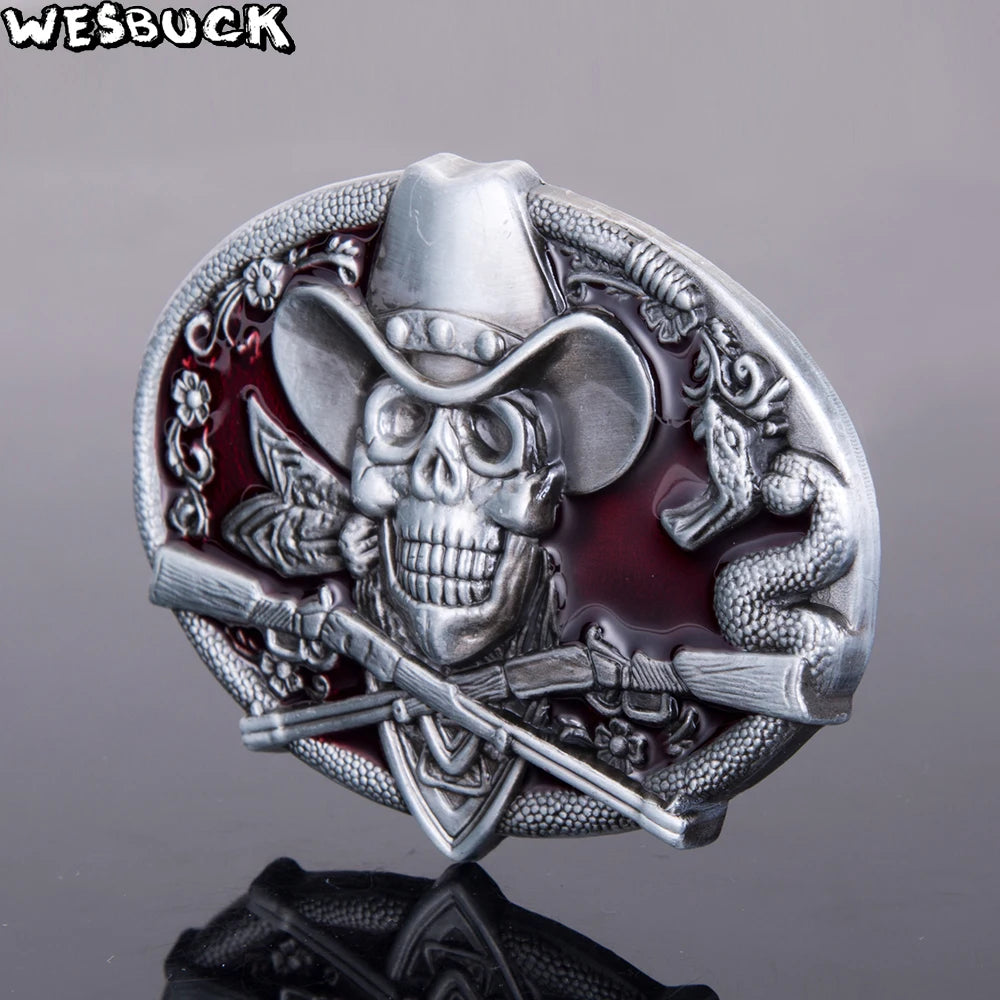 Western Cowboy Skull Belt Buckle
