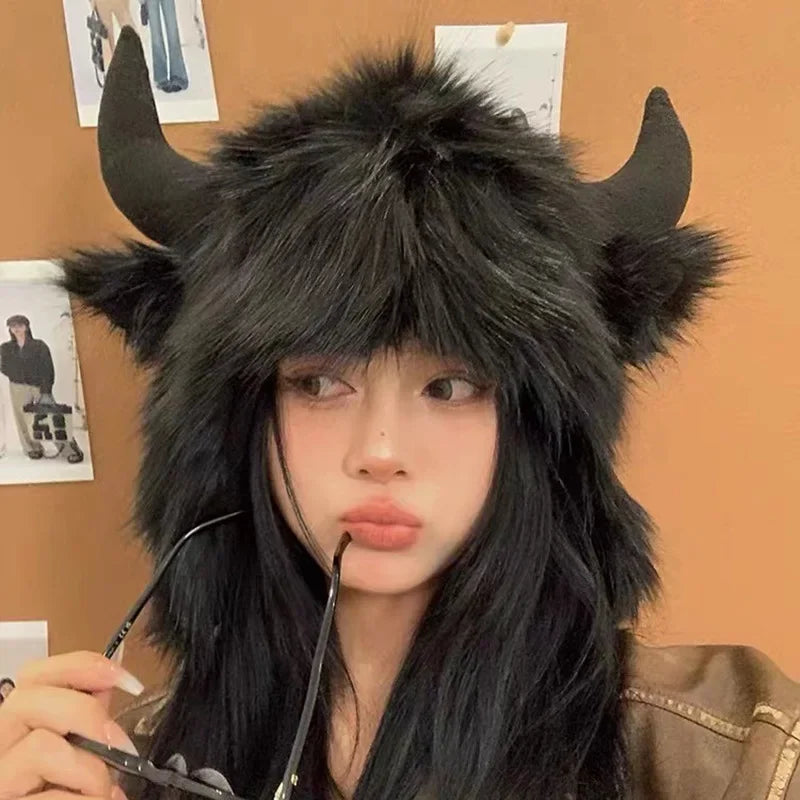 Cow Horn Pullover Hat