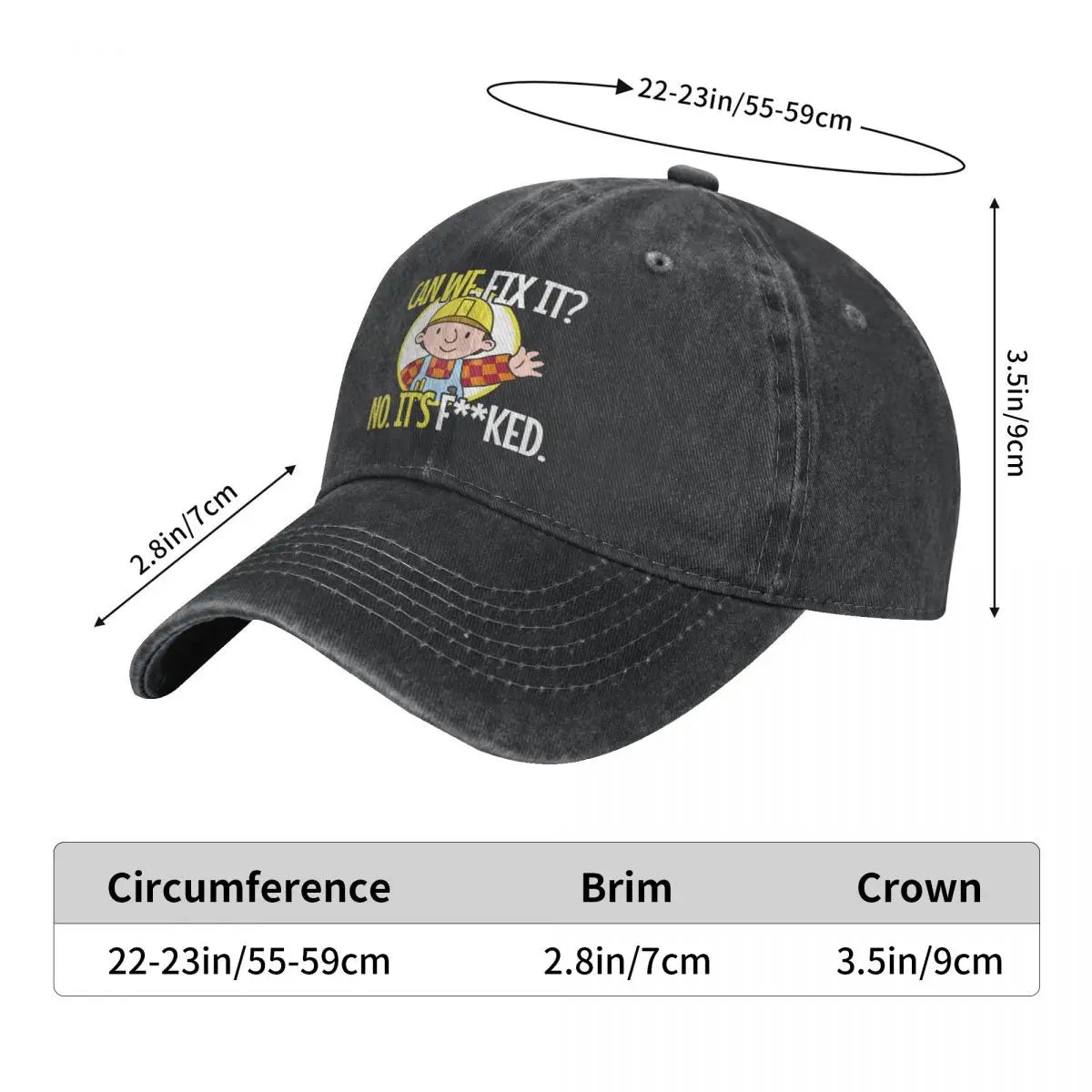 Vintage Bob The Builder Can We Fix It Baseball Cap