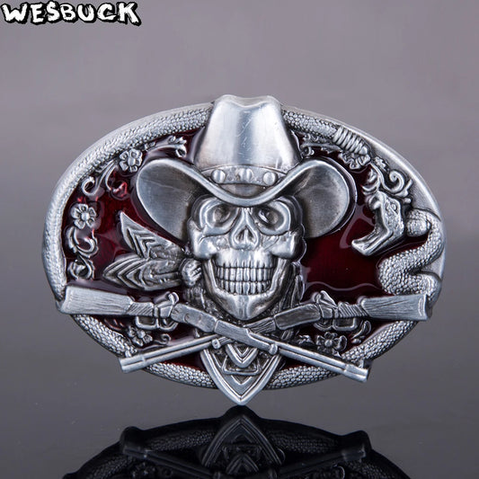 Western Cowboy Skull Belt Buckle