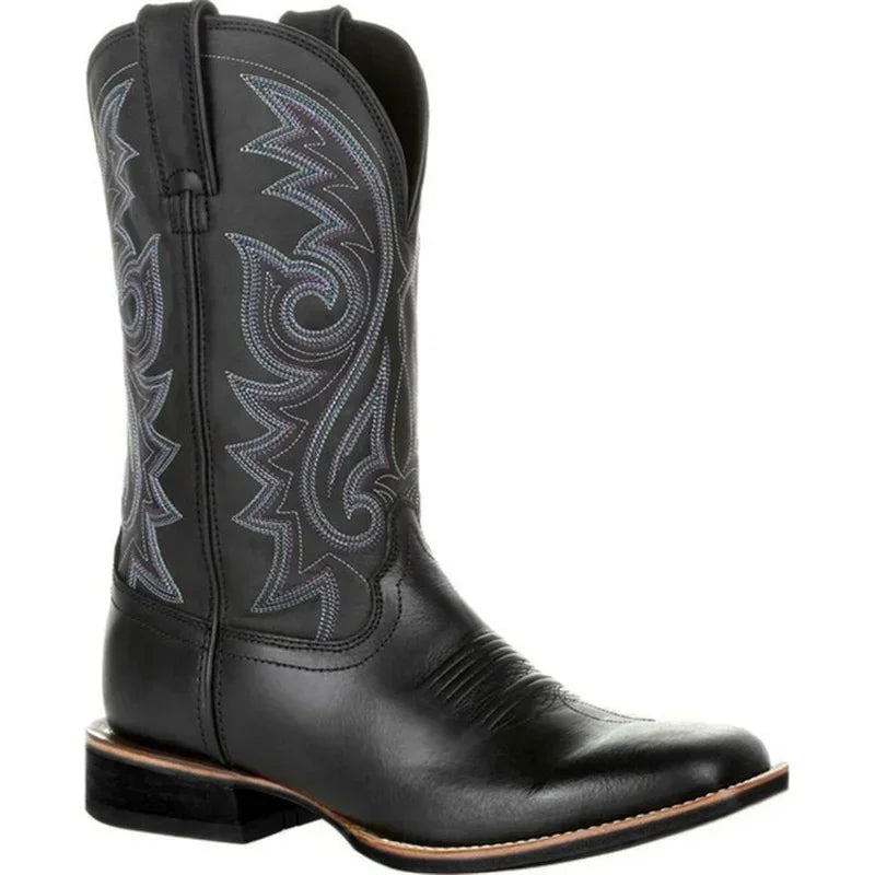 Men Boots Mid Calf Western Boots