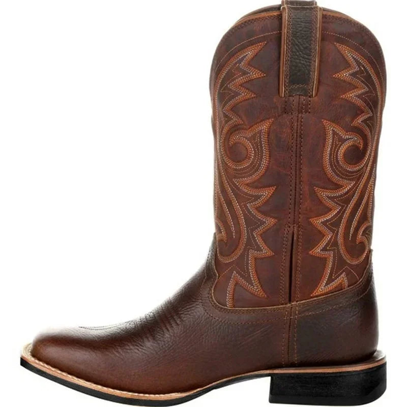 Men Boots Mid Calf Western Boots